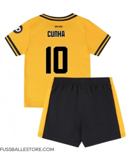 Günstige Wolves Matheus Cunha #10 Heimtrikotsatz Kinder 2024-25 Kurzarm (+ Kurze Hosen)